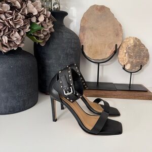 AllSaints Alma Stud Ankle Strap Heels 39